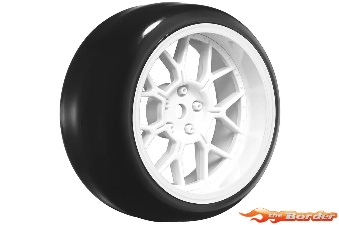 LouiseRC Drift Tyres - 14-Spoke White Wheels 12mm Hex (Removable Offset) LR-LNHA564T - Afbeelding 2