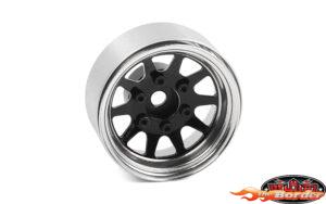 RC4WD 6-Lug Stamped Steel 1.55 Beadlock Wheels Black & Chrome (Z-W0377) (4) RC4ZW0337