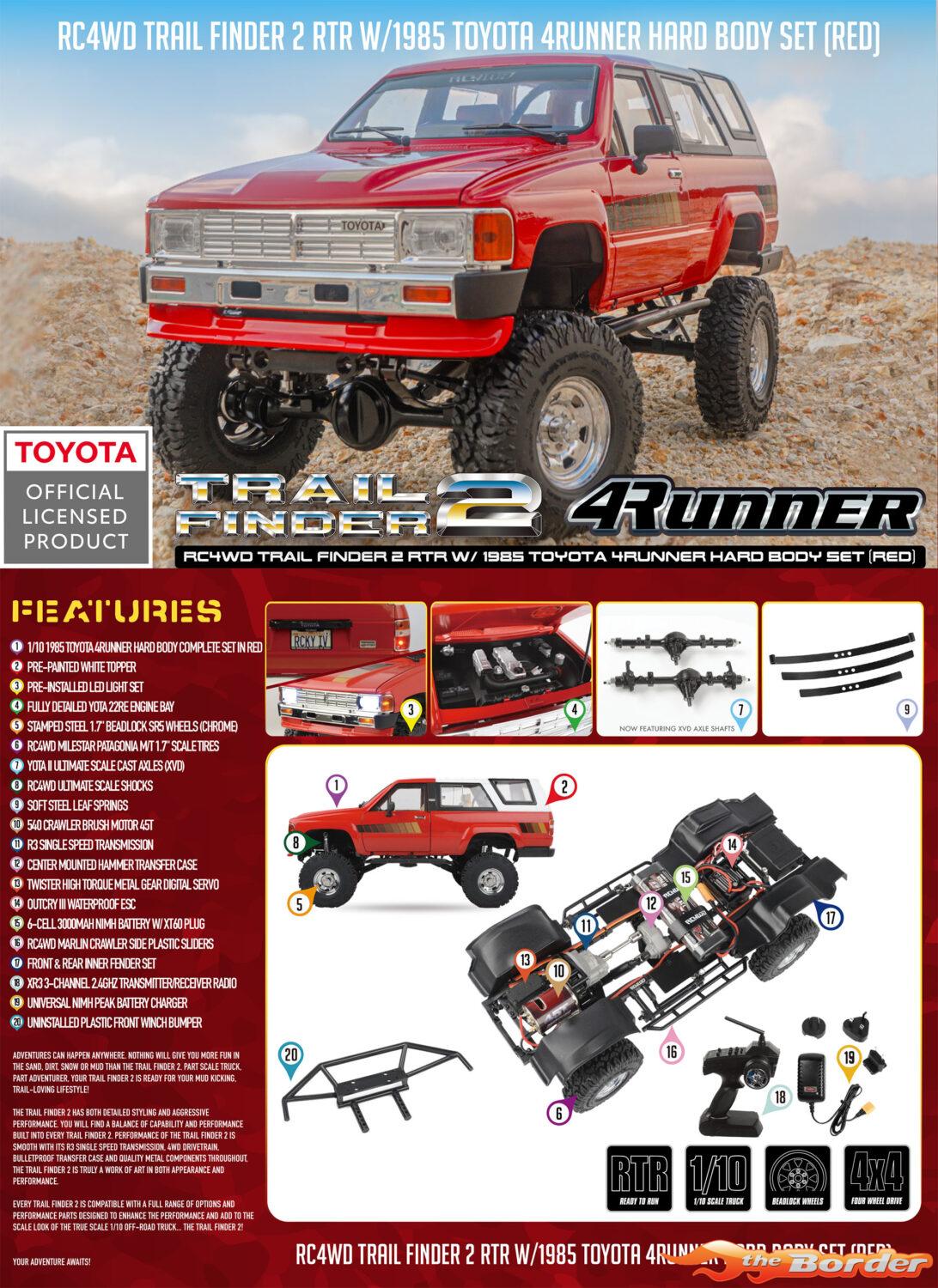RC4WD Trail Finder 2 RTR 1985 Toyota 4Runner Hard Body Set (Red) RC4ZRTR0063