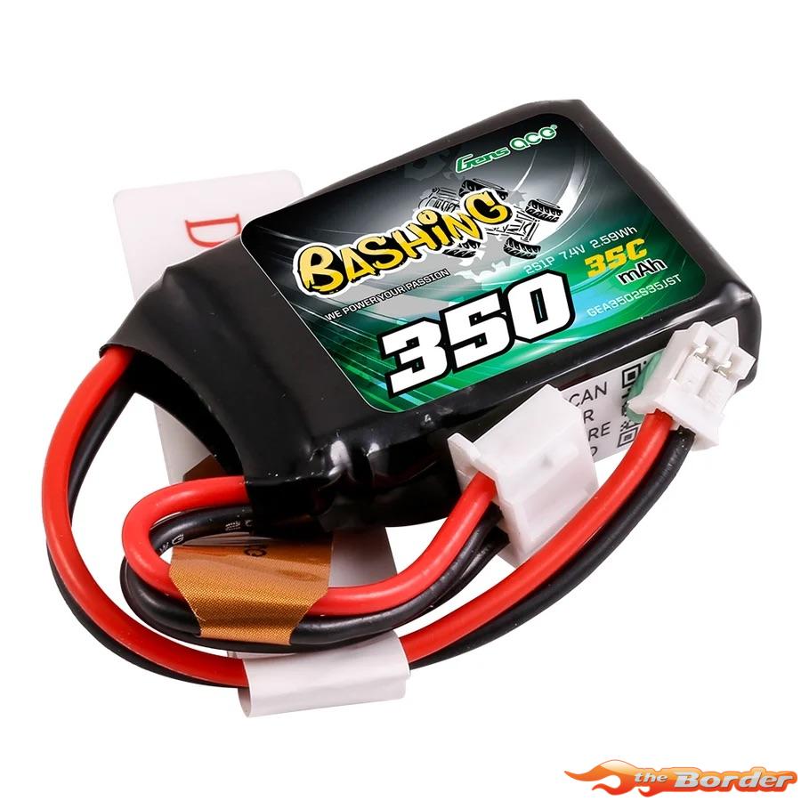 Gensace 350mAh 2S 7.4V 35C LiPo Bashing Series GEA3502S35JST - Afbeelding 3