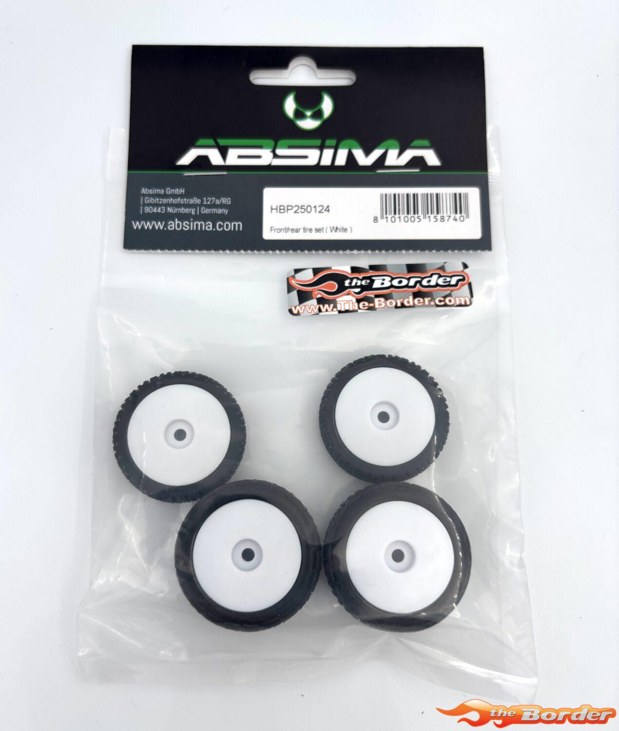 HB Plus 1/24 Front/Rear Speck-B Wheel Set Wit 250124