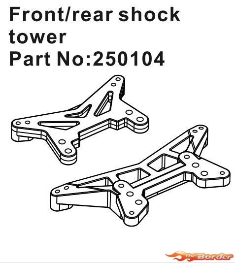 HB Plus 1/24 Speck-B Front/Rear Shock Tower 250104