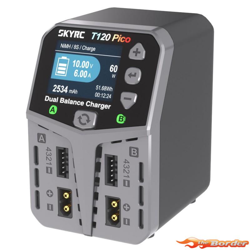 SkyRC T120 Pico Dual Balance Charger 120W/6A 100236 - Afbeelding 2