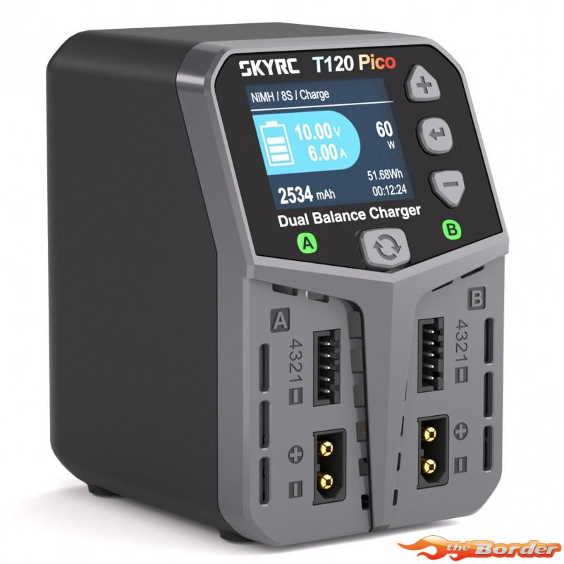 SkyRC T120 Pico Dual Balance Charger 120W/6A 100236 - Afbeelding 3