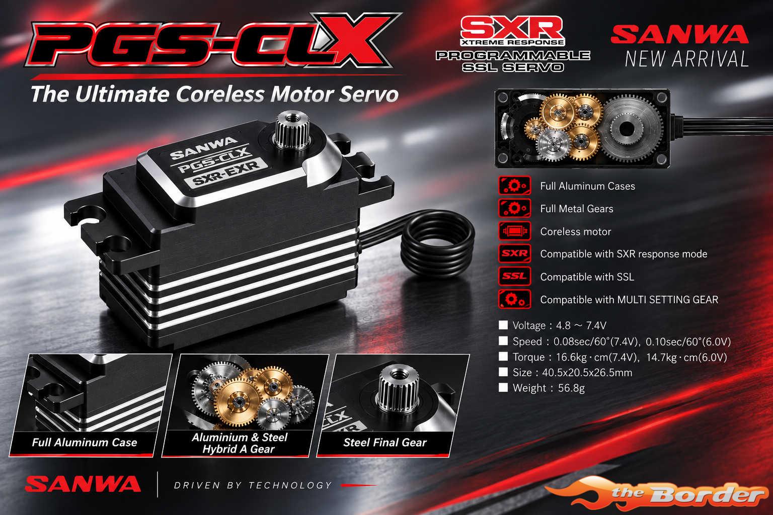 Sanwa Servo PGS-CLX Low Profile 16.6Kg 7.4V Coreless - Afbeelding 3