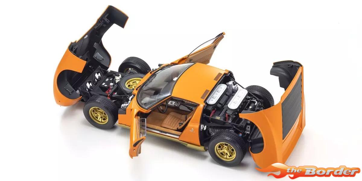 Kyosho 1/12 Lamborghini Miura P400 1968 Orange/Brown KS08621PB - Afbeelding 4