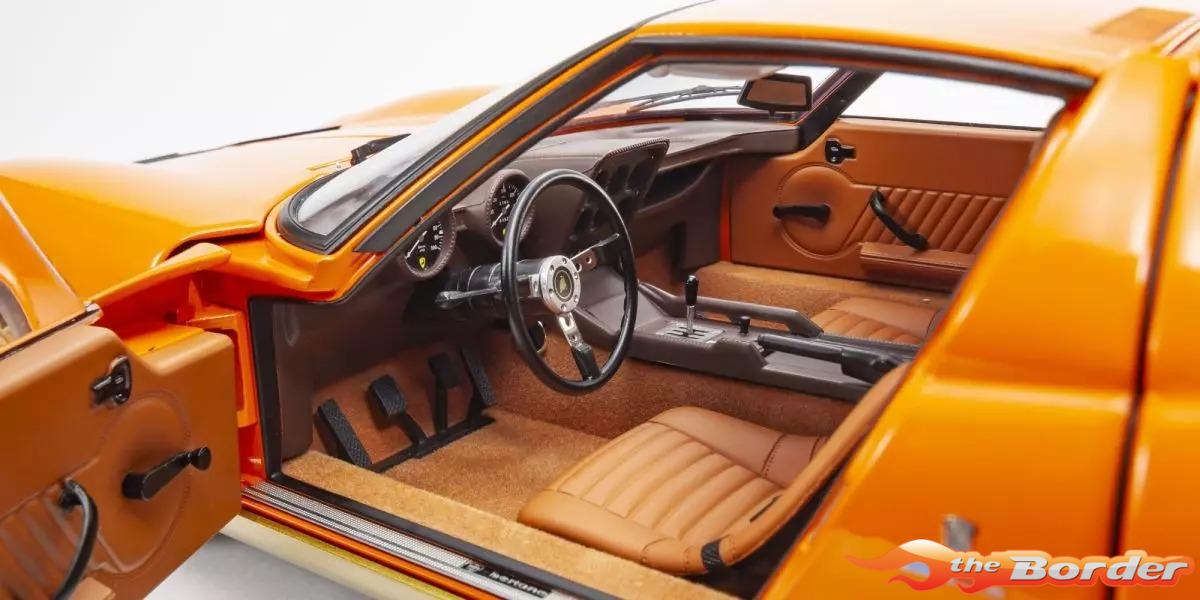 Kyosho 1/12 Lamborghini Miura P400 1968 Orange/Brown KS08621PB - Afbeelding 5