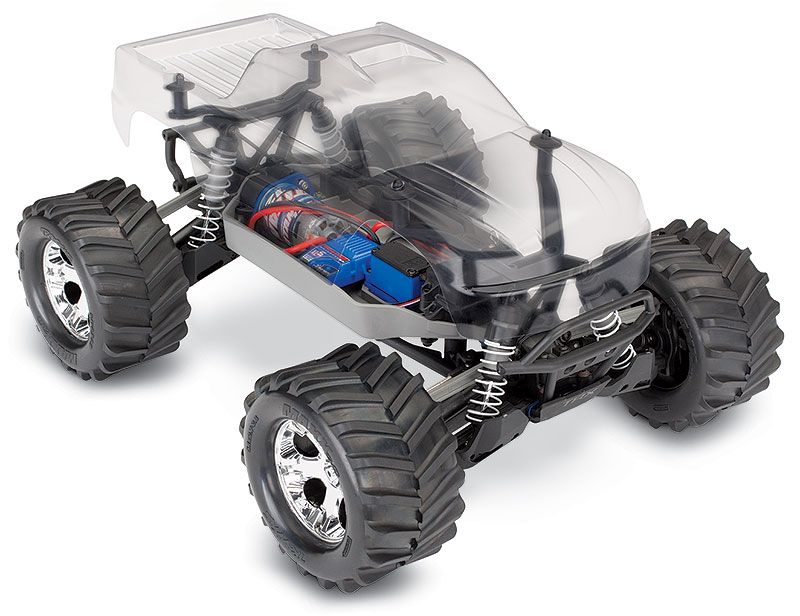 Stampede 4X4 Unassembled Kit (#67014-4) Clear Body Three-Quarter View (shown as assembled)