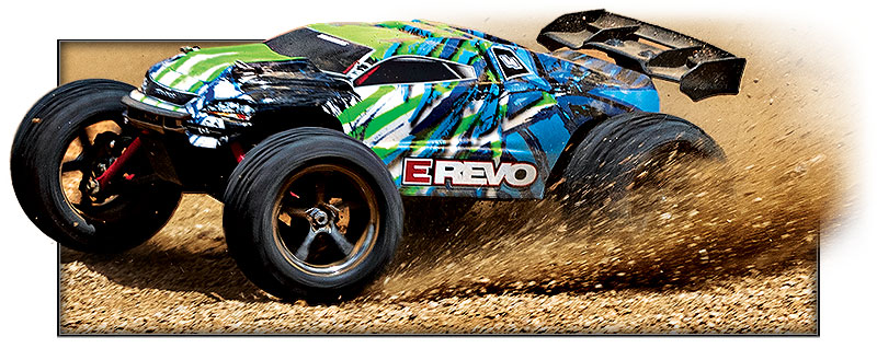 1/16th E-Revo Brushed (#71054-1) Action (Green)