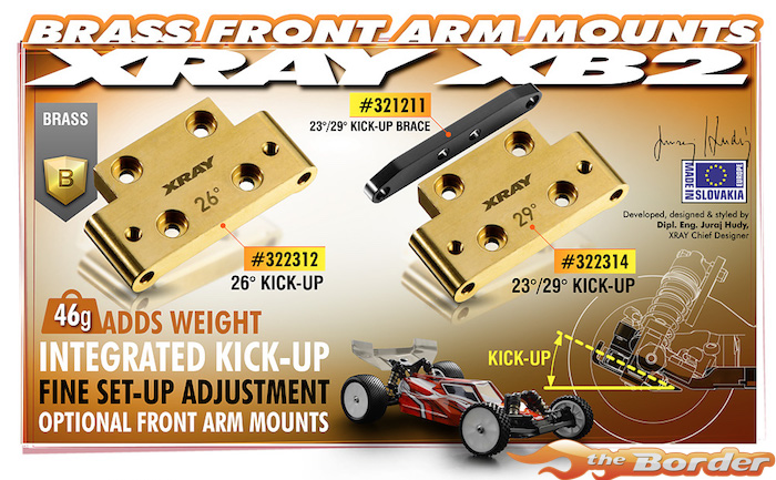 XRAY XB2 Brass Lower Front Arm Mount 322312