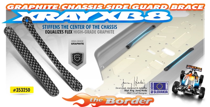 XRAY XB8 Graphite Braces for Chassis Side Guards - Set 353250