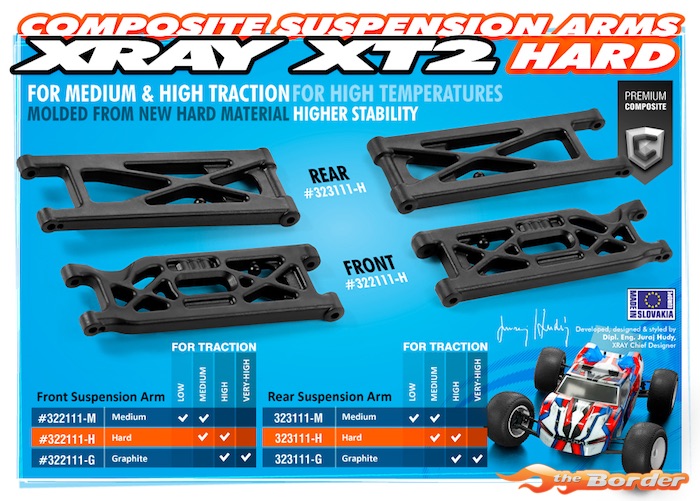 XRAY XT2 Composite Suspension Arm Rear Lower - Hard 323111-H